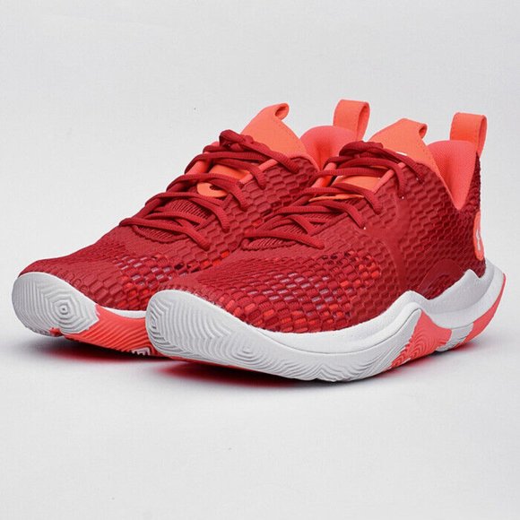 Men’s Under Armour Spawn 3 UA Basketball Sneakers Red White 3023738-600 Size 11 main image 7